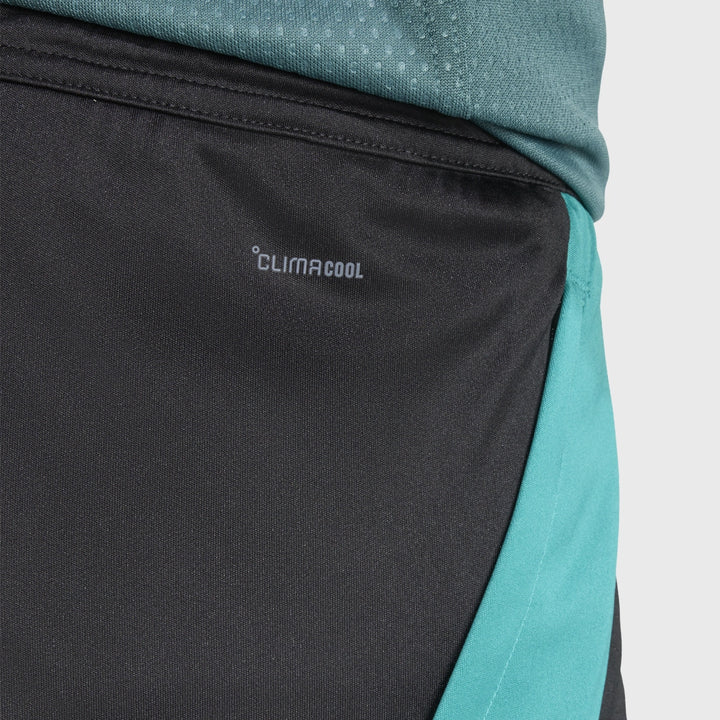 Adidas All Blacks Gym Shorts Black/Pure Teal - Rugbystuff.com