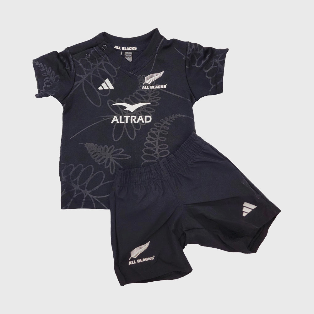 Adidas All Blacks Infant Home Replica Rugby Jersey & Shorts - Rugbystuff.com
