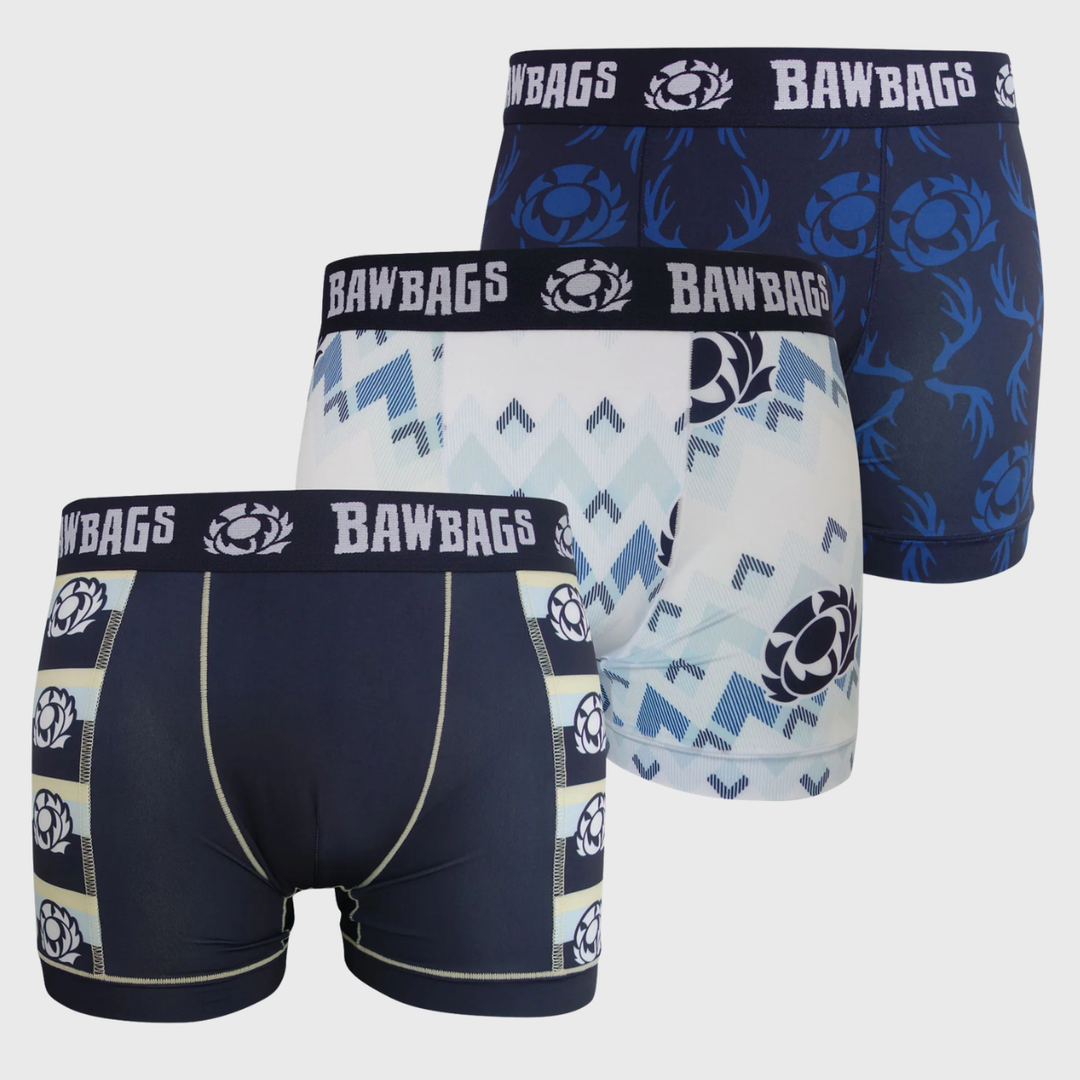 Bawbags Scotland Rugby Cool De Sacs Boxer Shorts 3-Pack 2026/27