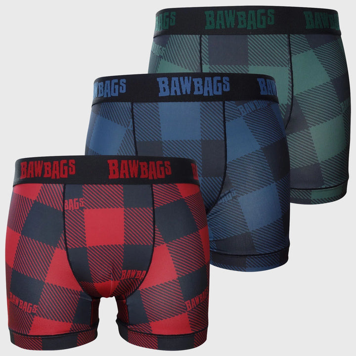 Bawbags Flannel 3-Pack Cool De Sacs Technical Boxer Shorts - Rugbystuff.com