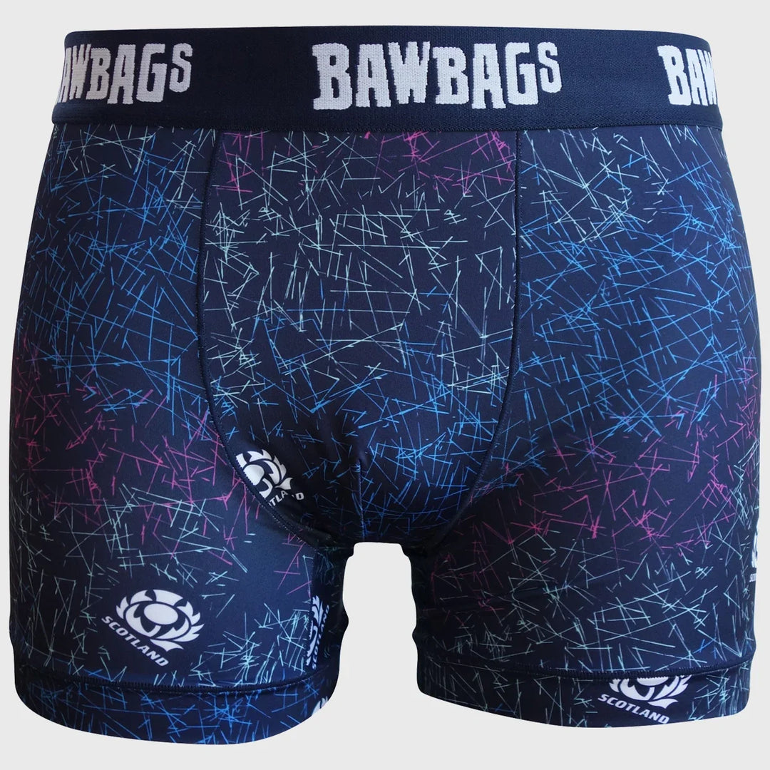 Bawbags Scotland Rugby Cool De Sacs Scribble Boxer Shorts - Rugbystuff.com