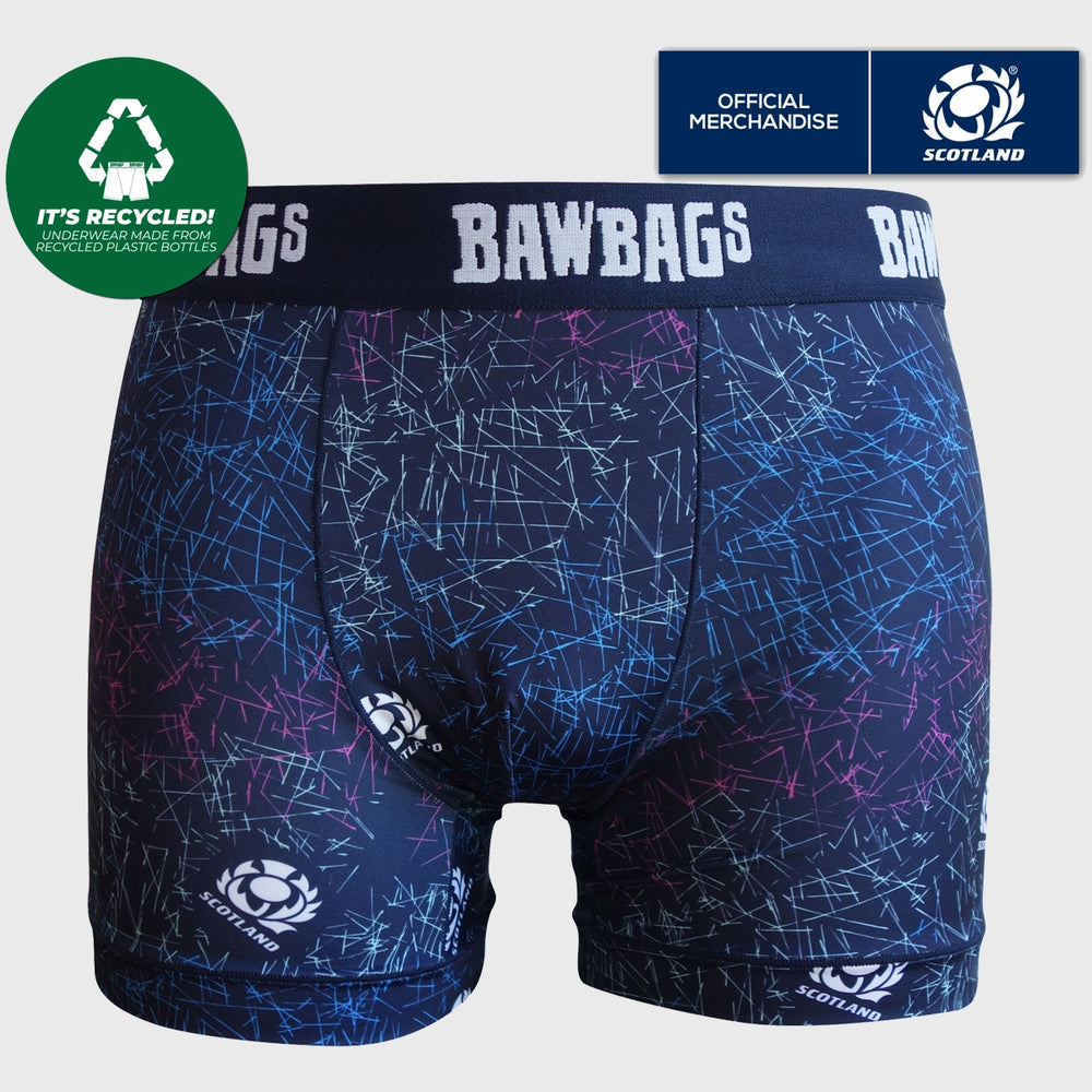 Bawbags Scotland Rugby Cool De Sacs Scribble Boxer Shorts - Rugbystuff.com