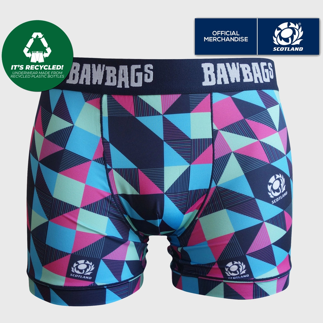 Bawbags Scotland Rugby Cool De Sacs Squares Boxer Shorts - Rugbystuff.com