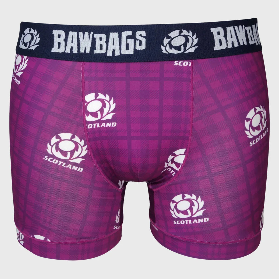 Bawbags Scotland Rugby Cool De Sacs Heather Tartan Boxer Shorts - Rugbystuff.com
