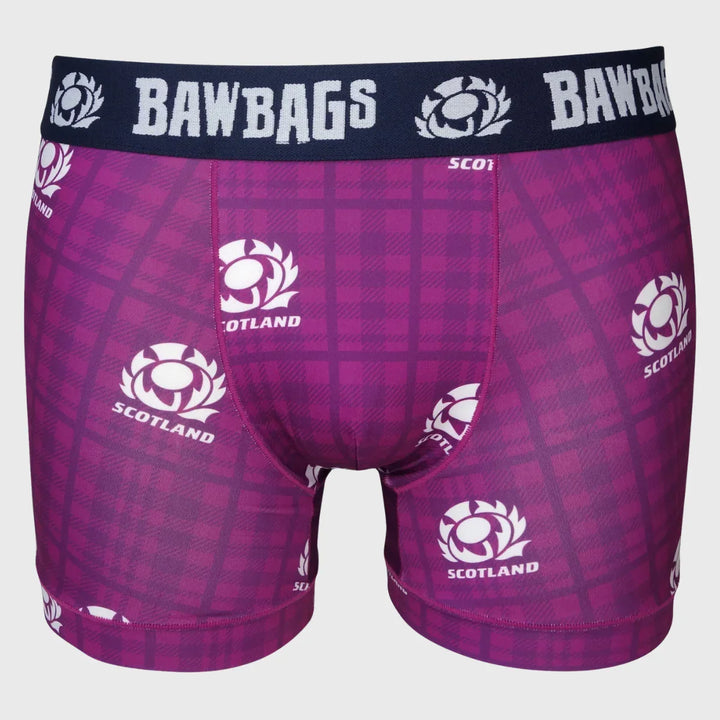 Bawbags Scotland Rugby Cool De Sacs Heather Tartan Boxer Shorts - Rugbystuff.com