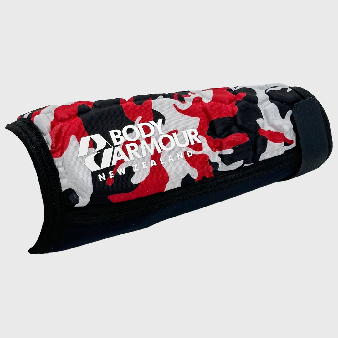 Body Armour Rugby Forearm Protector Red/Black Camo - Rugbystuff.com