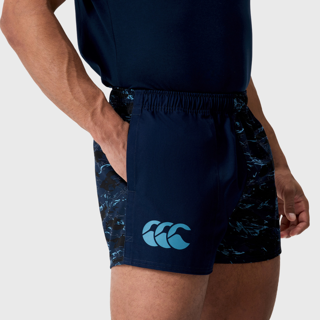 Canterbury Men's Force Harlequin 3" Rugby Drill Shorts Navy Camo - Rugbystuff.com