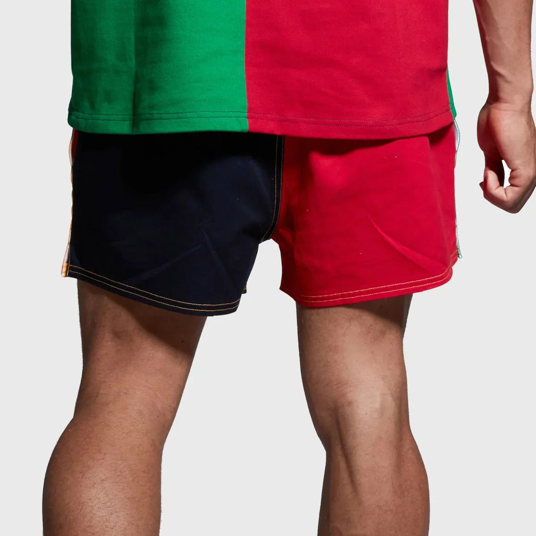 CCC Canterbury's Men's Harlequin Rugby Shorts in Green and Yellow
