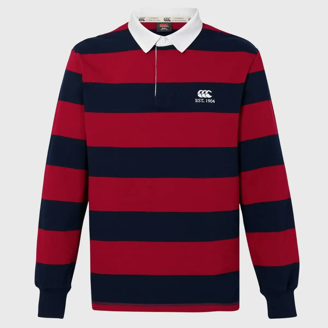 Canterbury Long Sleeve Hoop Rugby Jersey Red/Navy