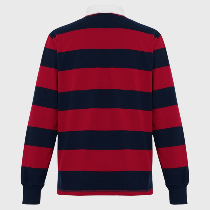 Canterbury Hooped Long Sleeve Rugby Jersey Burgundy Red/Navy