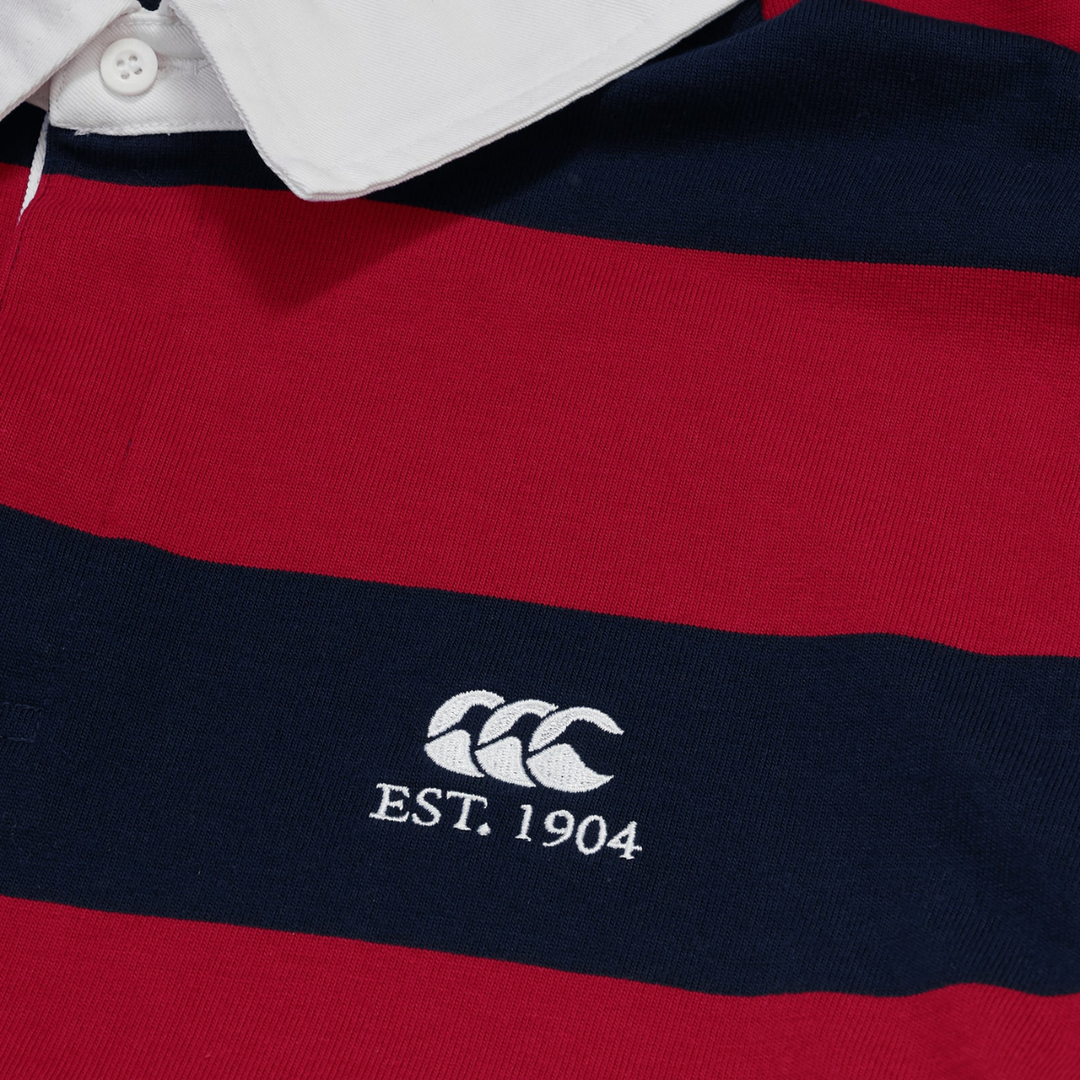 Canterbury Hooped Long Sleeve Rugby Jersey Burgundy Red/Navy