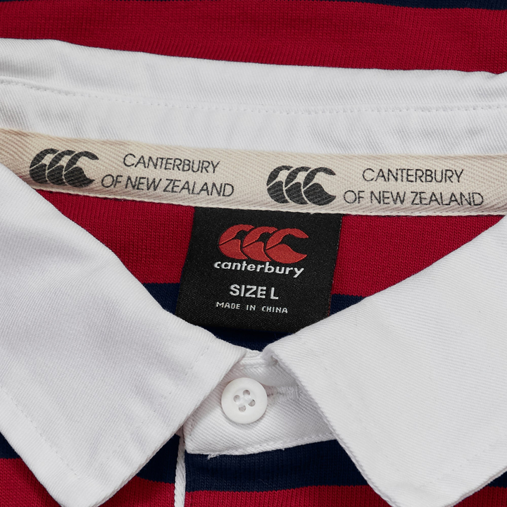 Canterbury Hooped Long Sleeve Rugby Jersey Burgundy Red/Navy