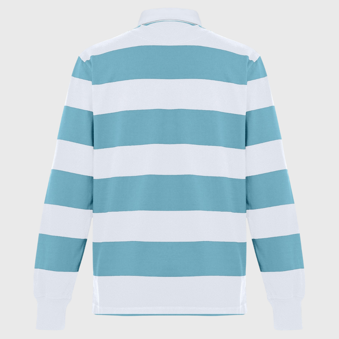 Canterbury Hooped Long Sleeve Rugby Jersey Pale Blue/White