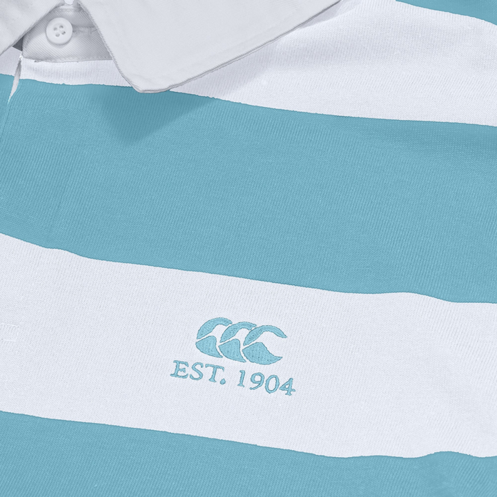 Canterbury Hooped Long Sleeve Rugby Jersey Pale Blue/White