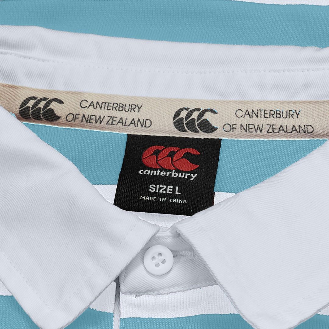 Canterbury Hooped Long Sleeve Rugby Jersey Pale Blue/White