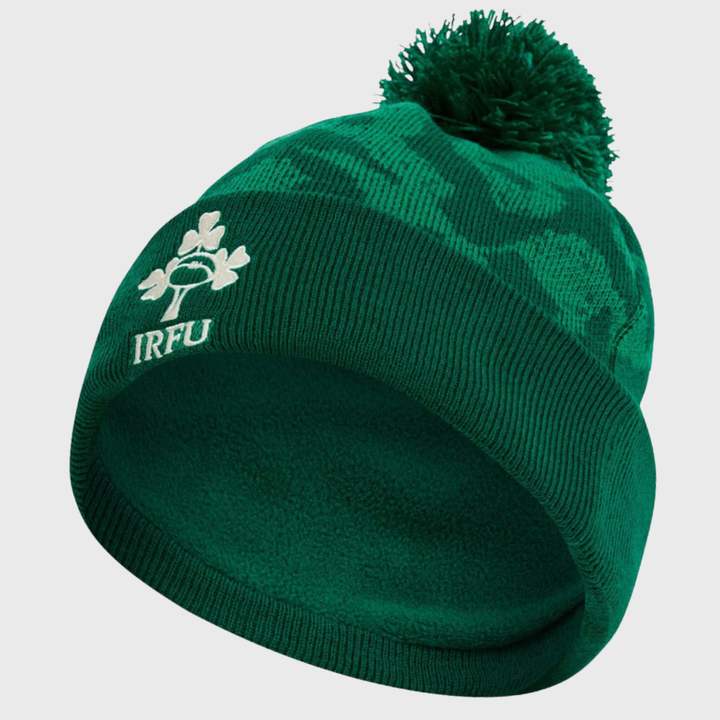 Canterbury Ireland Rugby Bobble Beanie Hat Green 2025/26 - Rugbystuff.com