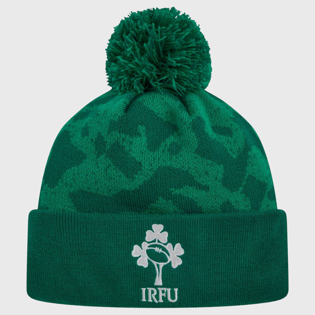 Canterbury Ireland Rugby Bobble Beanie Hat Green 2025/26 - Rugbystuff.com