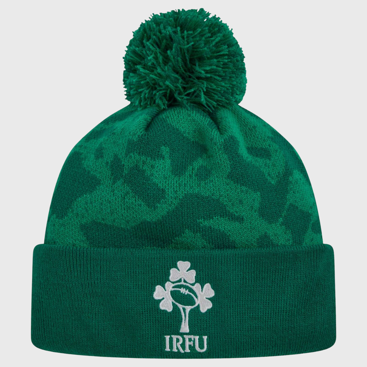 Canterbury Ireland Rugby Bobble Beanie Hat Green 2025/26 - Rugbystuff.com