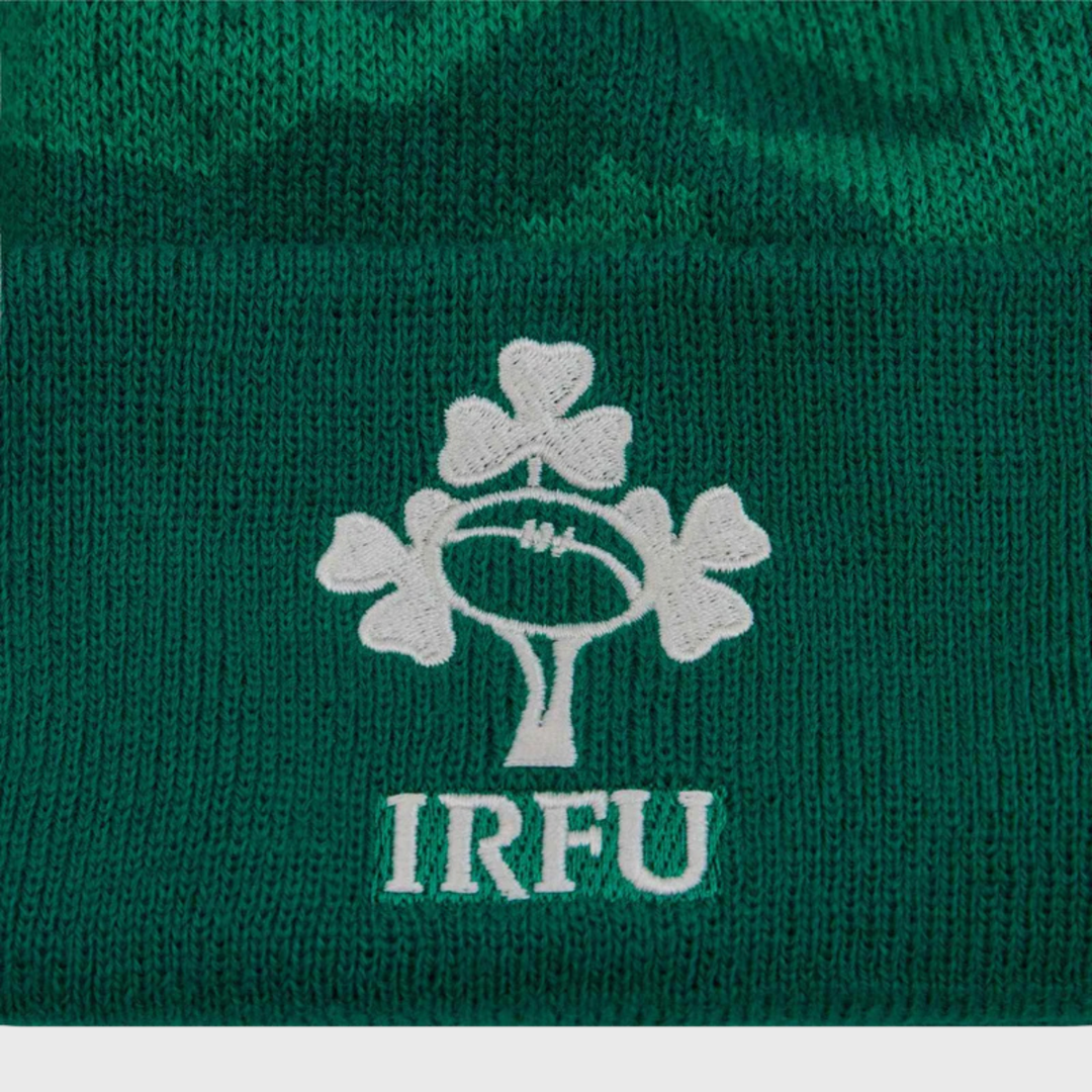 Canterbury Ireland Rugby Bobble Beanie Hat Green 2025/26 - Rugbystuff.com
