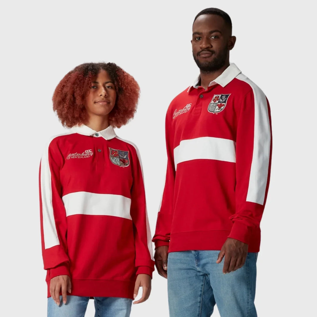Canterbury British Irish Lions Heritage Long Sleeve Rugby Shirt Red