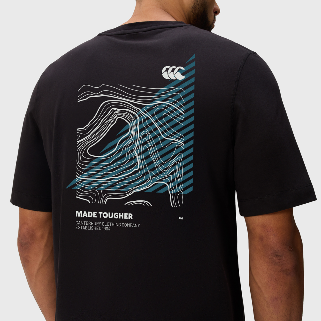 Canterbury Men's Tempo+ Graphic Tee Black - Rugbystuff.com