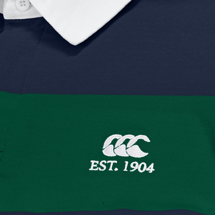 Canterbury Multi-Stripe Long Sleeve Rugby Jersey Navy/Green