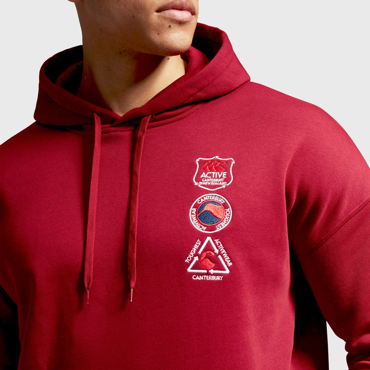 Canterbury Men's Oversized Hoody Rhubarb Red - Rugbystuff.com