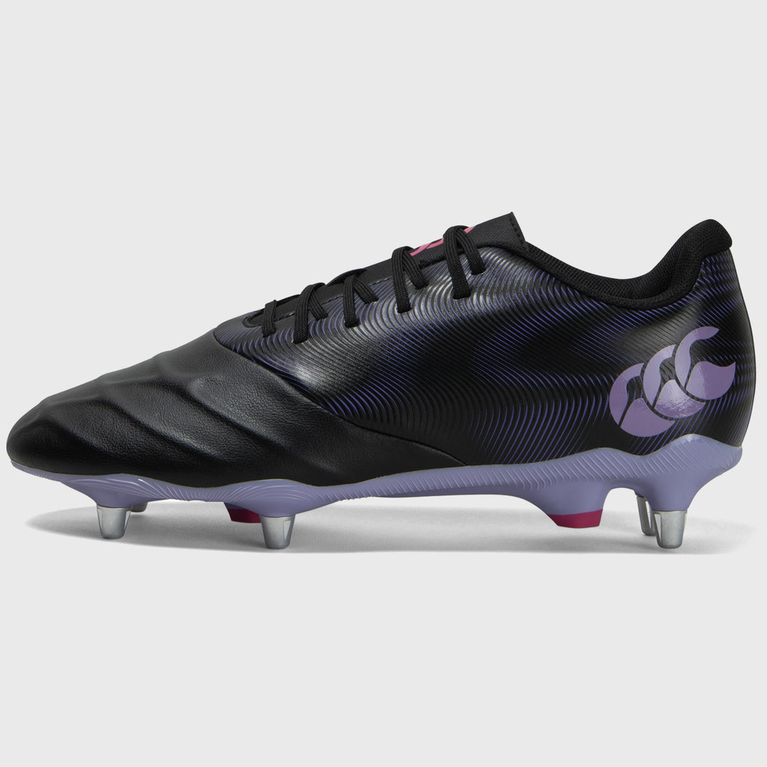 Canterbury Phoenix Genesis Team SG Rugby Boots in Black and Purple