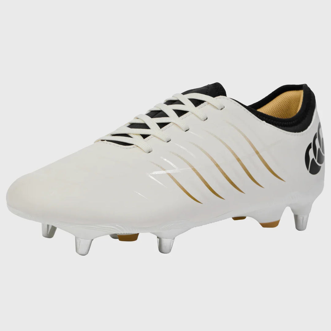 Canterbury Phoenix Team SG Rugby Boots White/Gold - Rugbystuff.com