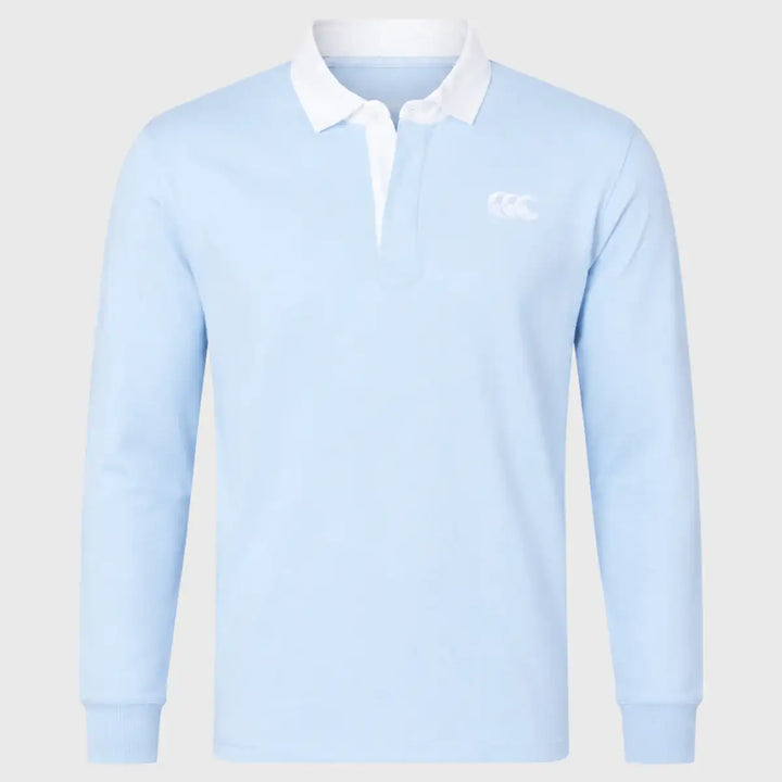 Canterbury Solid Dye Long Sleeve Rugby Jersey Cashmere Blue - Rugbystuff.com