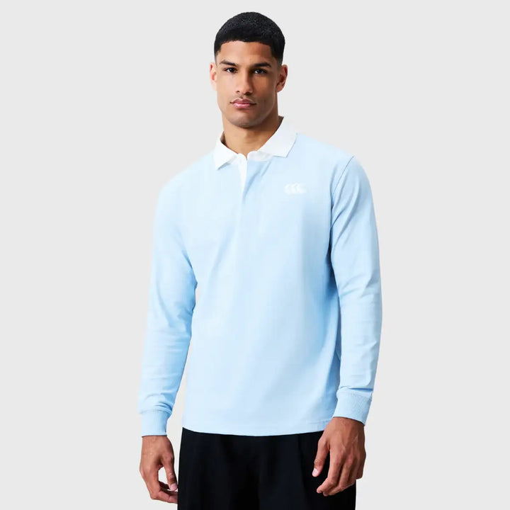 Canterbury Solid Dye Long Sleeve Rugby Jersey Cashmere Blue - Rugbystuff.com