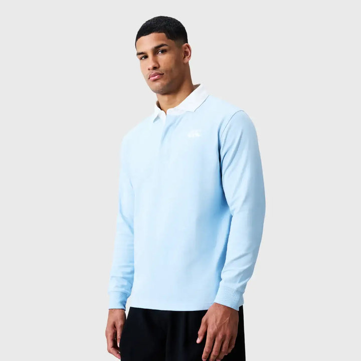 Canterbury Solid Dye Long Sleeve Rugby Jersey Cashmere Blue - Rugbystuff.com