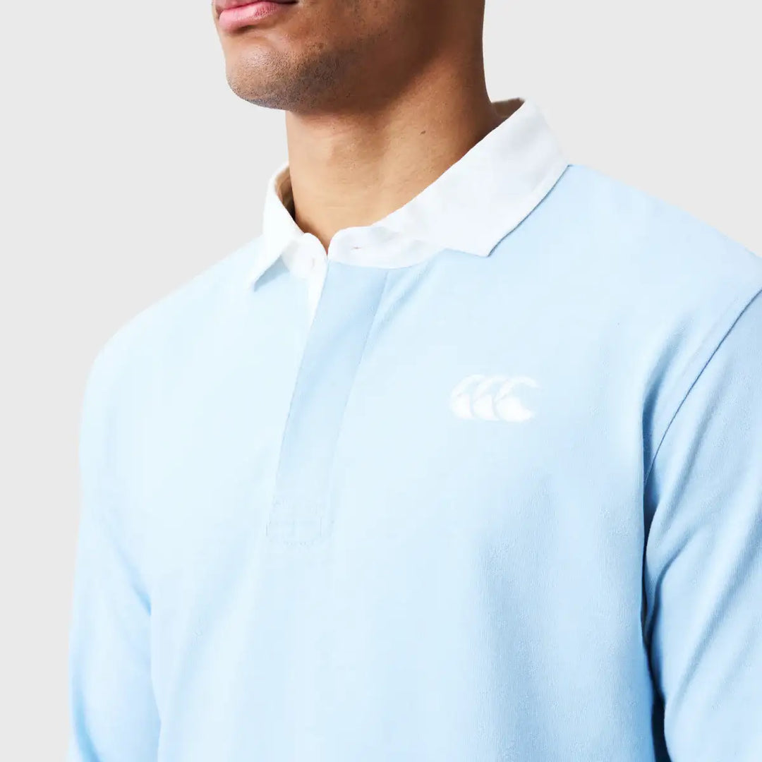 Canterbury Solid Dye Long Sleeve Rugby Jersey Cashmere Blue - Rugbystuff.com
