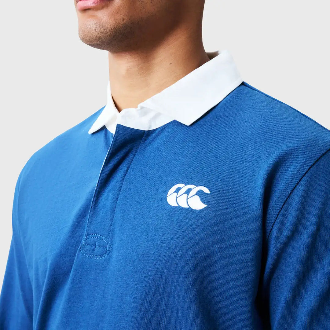 Canterbury Solid Dye Long Sleeve Rugby Jersey Ensign Blue - Rugbystuff.com