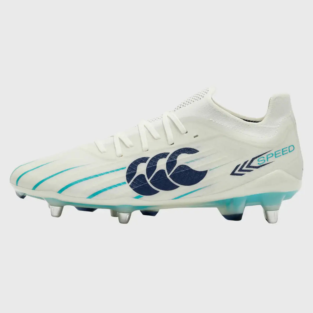 Canterbury Speed Falcon 2.0 Elite SG Rugby Boots Blanc De Blanc White - Rugbystuff.com