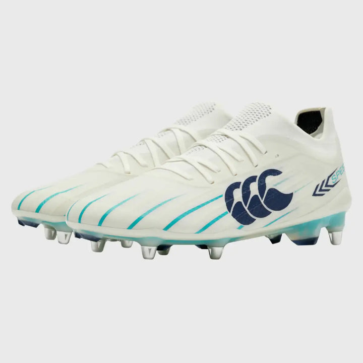 Canterbury Speed Falcon 2.0 Elite SG Rugby Boots Blanc De Blanc White - Rugbystuff.com