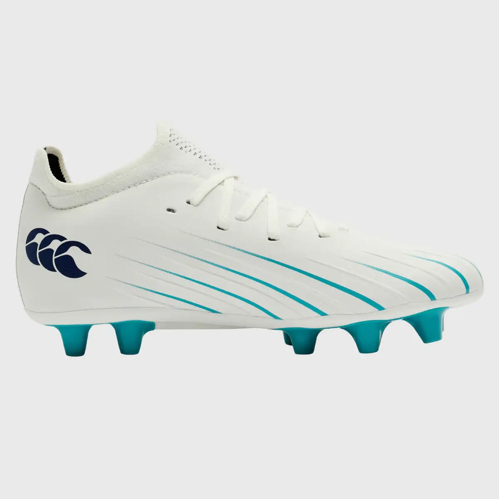 Canterbury Speed Falcon 2.0 Pro Junior FG Rugby Boots Blanc De Blanc White - Rugbystuff.com