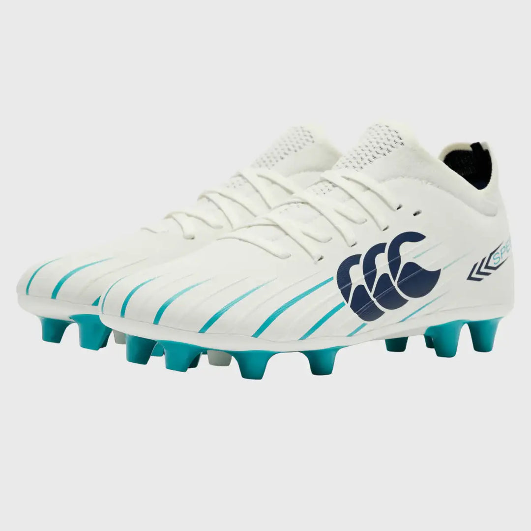 Canterbury Speed Falcon 2.0 Pro Junior FG Rugby Boots Blanc De Blanc White - Rugbystuff.com