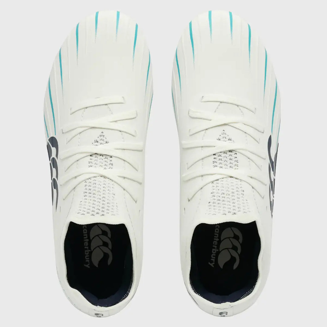 Canterbury Speed Falcon 2.0 Pro Junior FG Rugby Boots Blanc De Blanc White - Rugbystuff.com