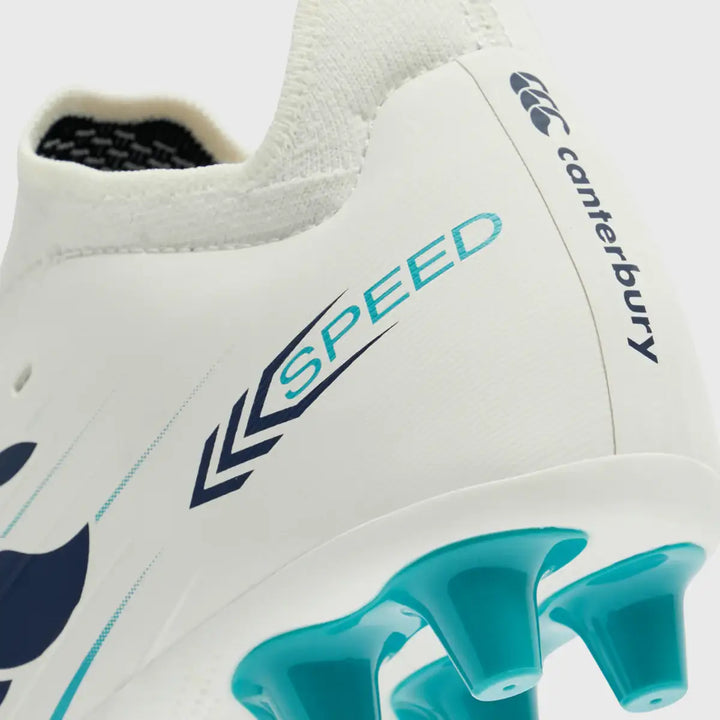 Canterbury Speed Falcon 2.0 Pro Junior FG Rugby Boots Blanc De Blanc White - Rugbystuff.com