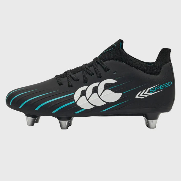 Canterbury Speed Falcon 2.0 Pro Junior SG Rugby Boots Jet Black - Rugbystuff.com