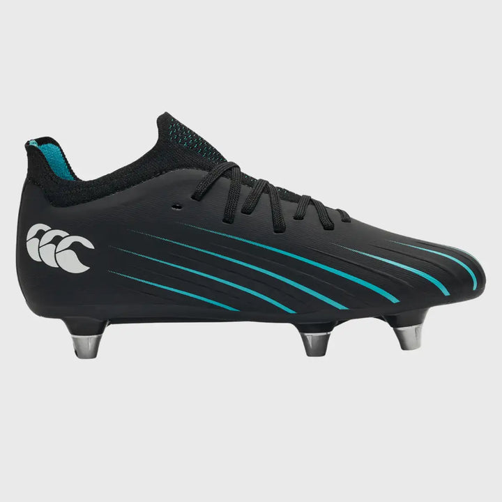 Canterbury Speed Falcon 2.0 Pro Junior SG Rugby Boots Jet Black - Rugbystuff.com