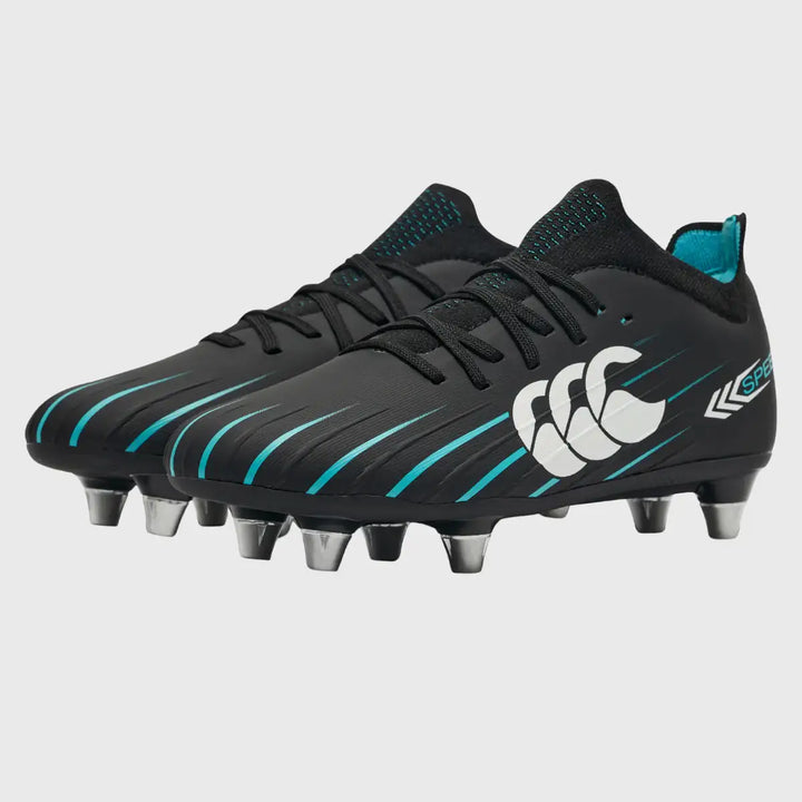 Canterbury Speed Falcon 2.0 Pro Junior SG Rugby Boots Jet Black - Rugbystuff.com