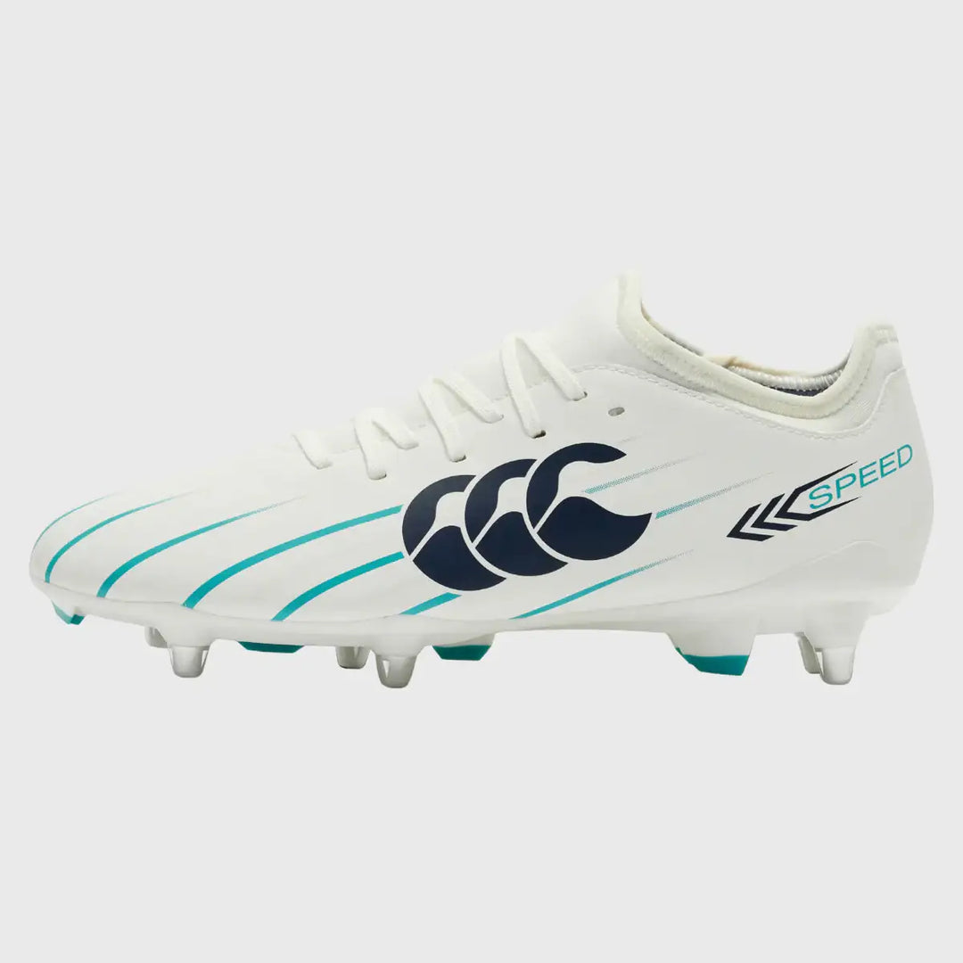 Canterbury Speed Falcon 2.0 Team SG Rugby Boots Blanc De Blanc White - Rugbystuff.com