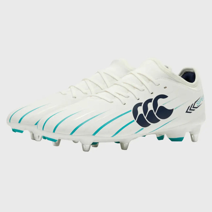 Canterbury Speed Falcon 2.0 Team SG Rugby Boots Blanc De Blanc White - Rugbystuff.com