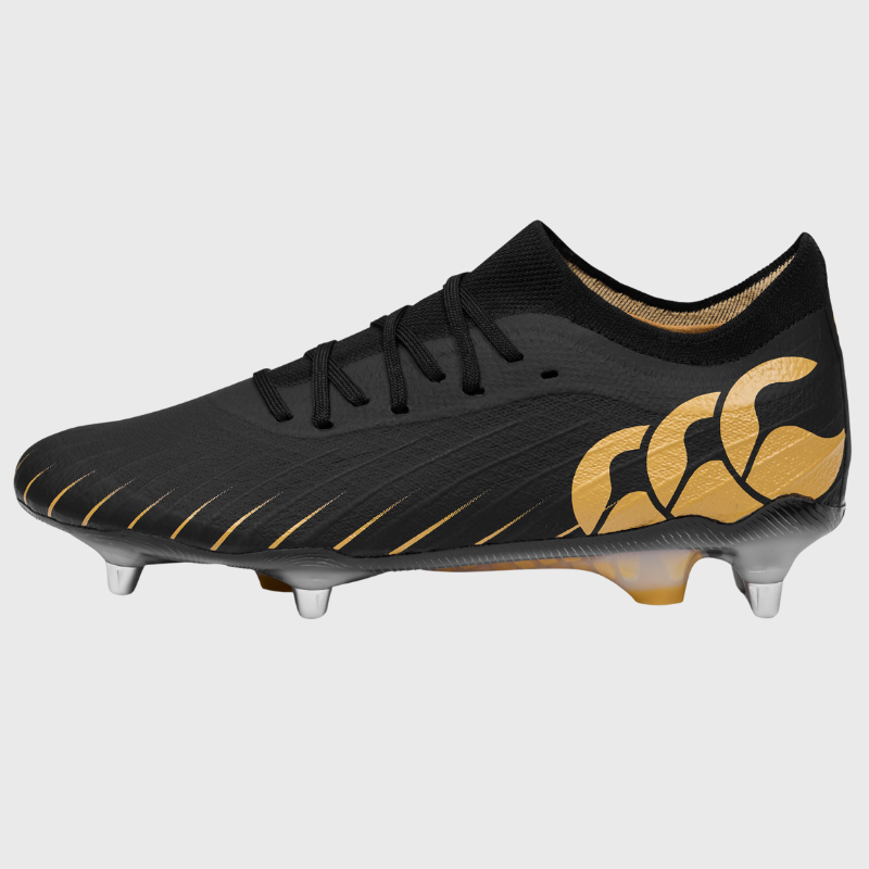 Canterbury Speed Falcon Elite SG Rugby Boots Black/Gold - Rugbystuff.com