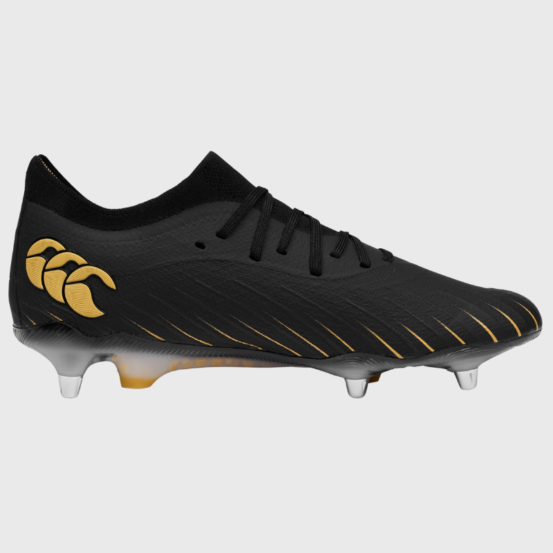 Canterbury Speed Falcon Elite SG Rugby Boots Black/Gold - Rugbystuff.com