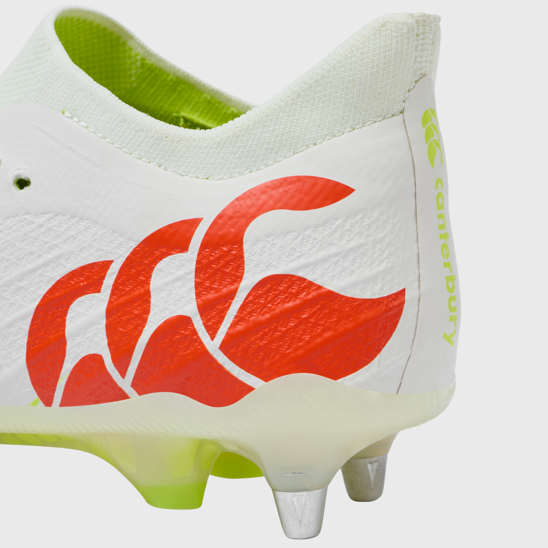 Canterbury Speed Falcon Elite SG Rugby Boots White/Orange