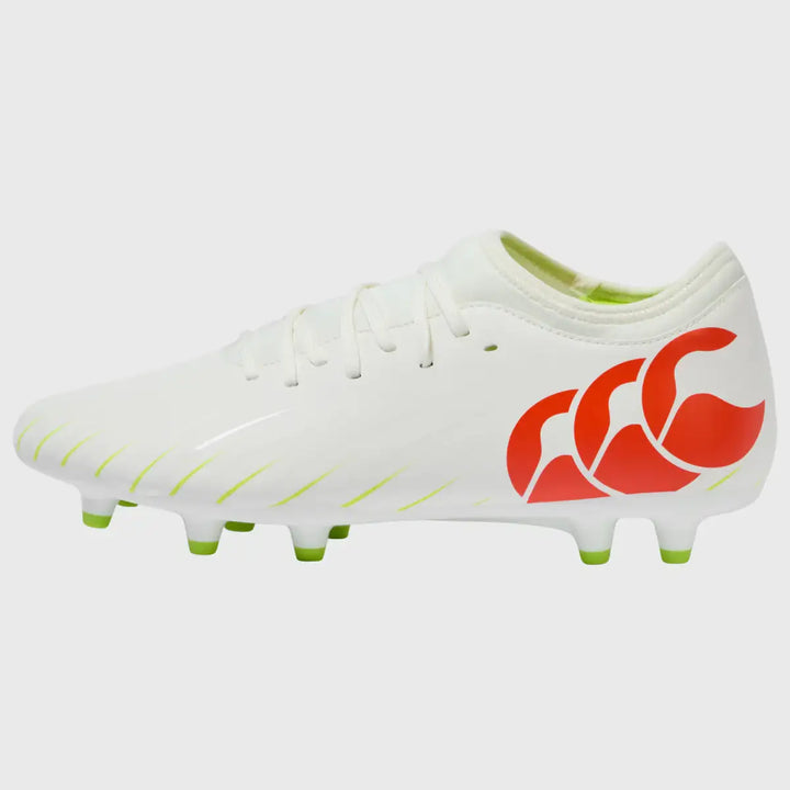Canterbury Speed Falcon Team FG Rugby Boots White/Orange - Rugbystuff.com