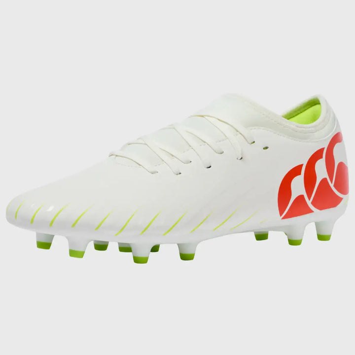 Canterbury Speed Falcon Team FG Rugby Boots White/Orange - Rugbystuff.com